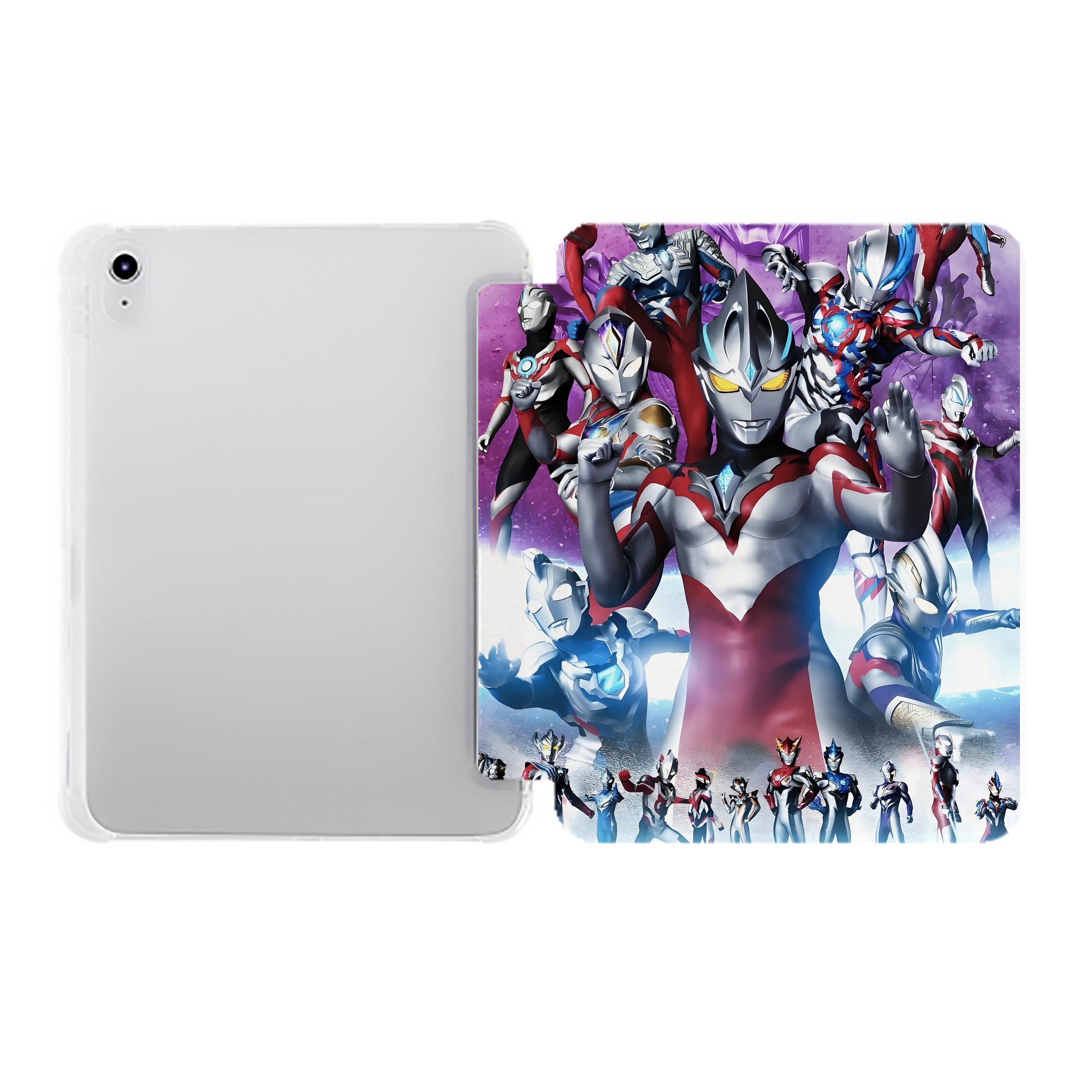 （画像用） ウルトラマン Ultraman IPad ケース ペン収納付き 三つ折りスタンド PUレザー×シリコン 対応機種9.5/10.5/10.9インチ
